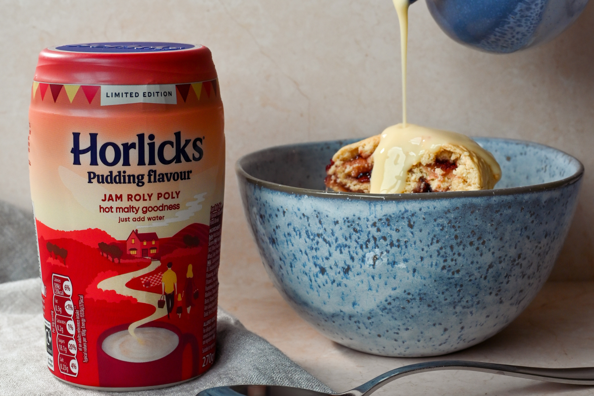 Bring back fond memories of childhood desserts with our new Horlicks Jam Roly Poly